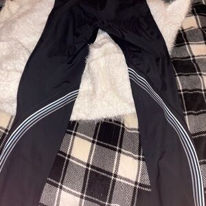 Black Athletic Pants with White Stripes